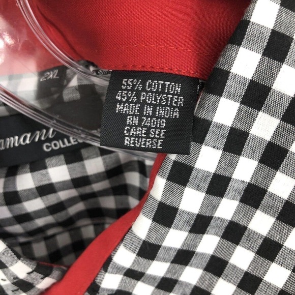 Ramani Button Up Shirt Men's Size 2XL Gingham Plaid Black & White Checked NWT - Picture 10 of 10